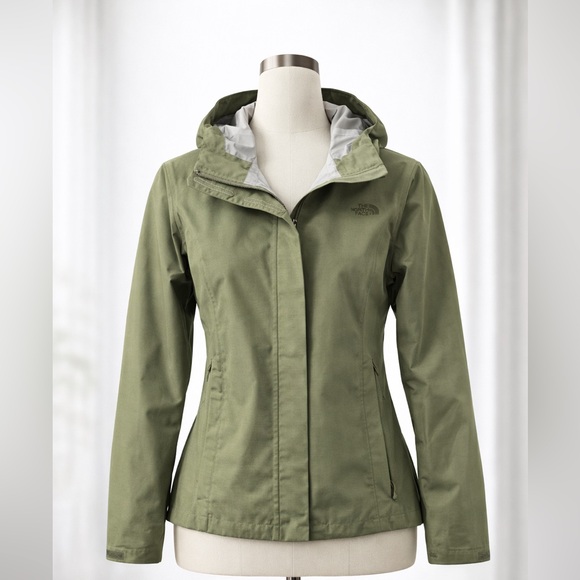 The North Face Women’s Resolve Hooded Waterproof Jacket – Olive – Extra Small - Picture 2 of 4
